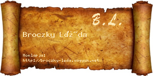 Broczky Léda névjegykártya